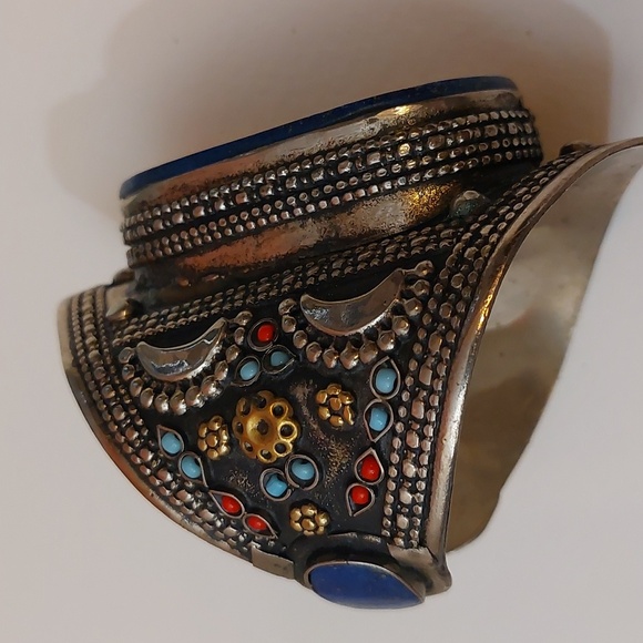 Statement Piece Lapis Lazuli Cuff Bracelet - Picture 8 of 12